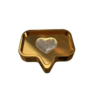 Notification with a 3d heart inside Stock Illustration