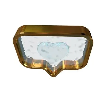 Notification with a 3d heart inside Stock Illustration