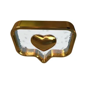 Notification with a 3d heart inside Stock Illustration