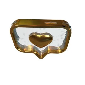 Notification with a 3d heart inside Stock Illustration