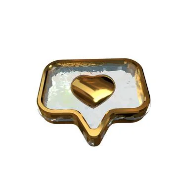 Notification with a 3d heart inside Stock Illustration