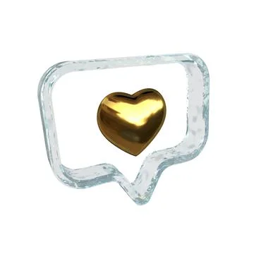 Notification with a 3d heart inside Stock-Illustration