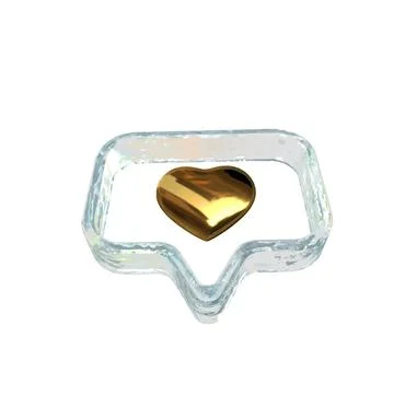 Notification with a 3d heart inside Stock Illustration