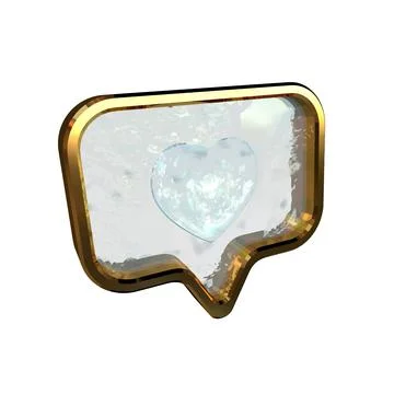 Notification with a 3d heart inside Stock Illustration