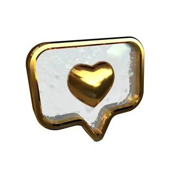 Notification with a 3d heart inside Illustrazione stock