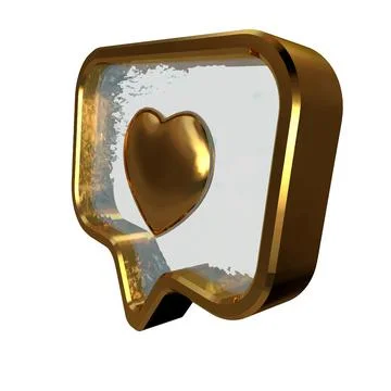 Notification with a 3d heart inside Stock Illustration