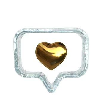 Notification with a 3d heart inside Stock Illustration