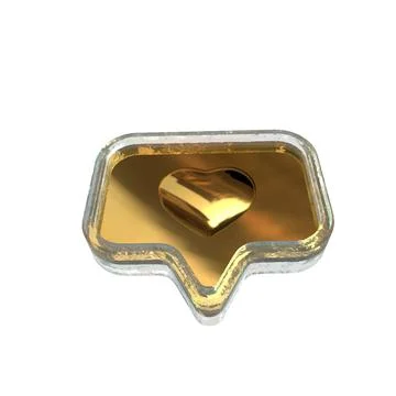Notification with a 3d heart inside Stock Illustration