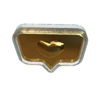 Notification with a 3d heart inside Illustrazione stock