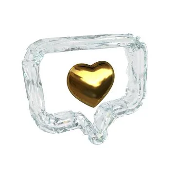 Notification with a 3d heart inside Stock-Illustration