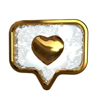 Notification with a 3d heart inside Stock Illustration