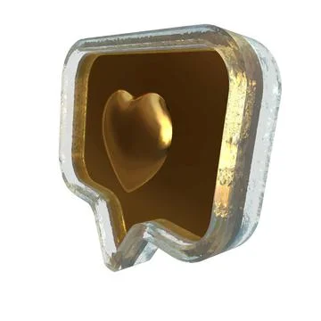 Notification with a 3d heart inside Stock Illustration