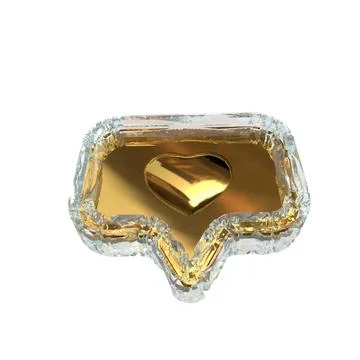 Notification with a 3d heart inside Stock Illustration