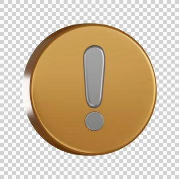 Notification 3d icon alert button with exclamation mark Stock Illustration
