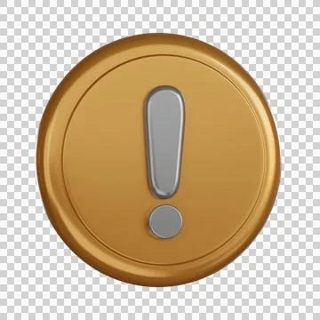 Notification 3d icon alert button with metallic sheen Stock Illustration