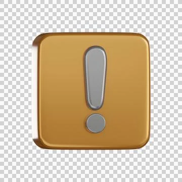 Notification 3d icon for alert sign with exclamation mark Stock Illustration