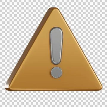 Notification 3d icon alert triangle with exclamation mark Stock Illustration