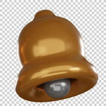 Notification 3d icon bell with soft shine and rounded form Stock Illustration