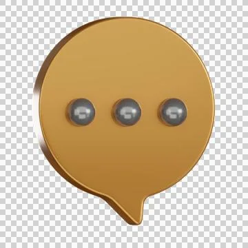 Notification 3d icon bubble with three dot calm tone Stock Illustration