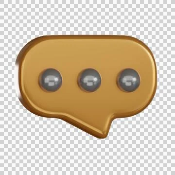 Notification 3d icon chat bubble with metallic dot accent Stock Illustration