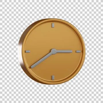 Notification 3d icon clock minimal style warm tone イラスト素材