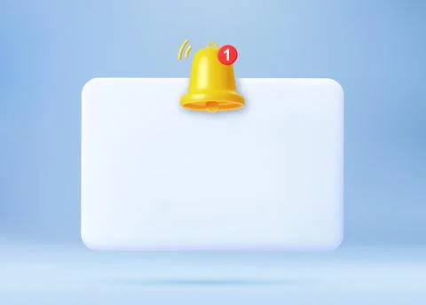 Notification 3D icon. Stock Illustration