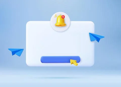 Notification 3D icon. Stock Illustration