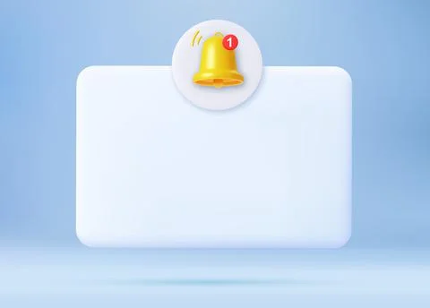 Notification 3D icon. Stock Illustration