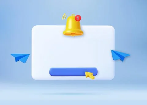 Notification 3D icon. Stock Illustration
