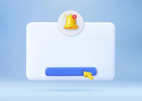 Notification 3D icon. Stock Illustration