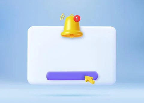 Notification 3D icon. Stock Illustration