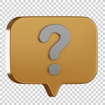 Notification 3d icon prompt bubble with question mark Stock Illustration