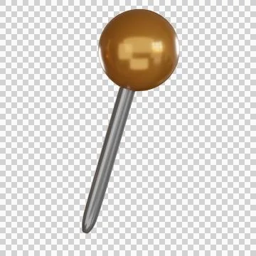 Notification 3d icon pushpin with metallic sheen minimal style Illustrazione stock