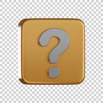 Notification 3d icon question mark badge minimal style Stock Illustration