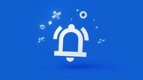 Notification 3d icon on a simple blue background 4k seamless animation loop Stock Footage 202092118