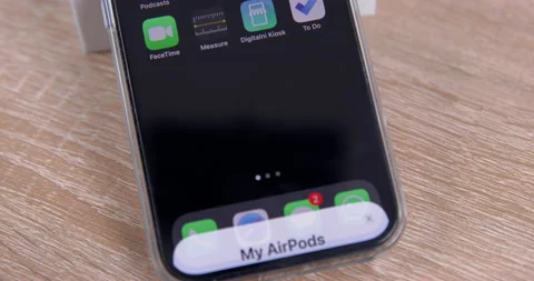 Notification about connecting Airpods Stock Video Pond5