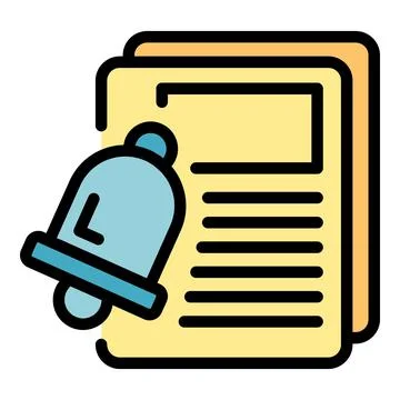Notification active icon color outline vector Illustrazione stock