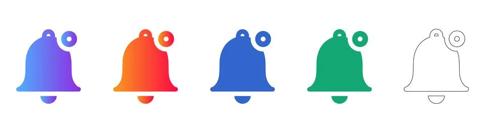 Notification Alert Bell Icon Set Stock Illustration