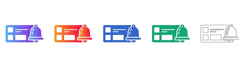 Notification Alert Dashboard Icon Set Stockillustratie