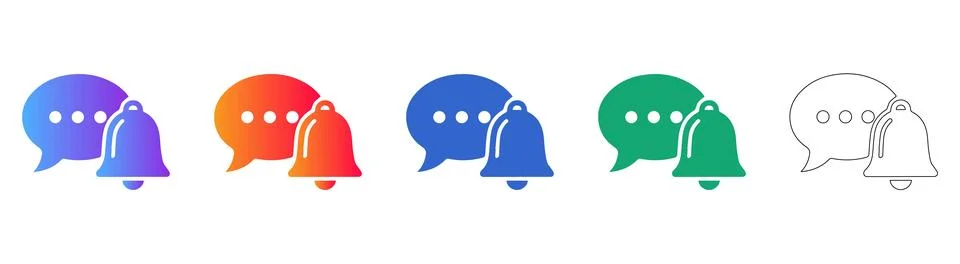 Notification Alert Message Icons Illustrazione stock