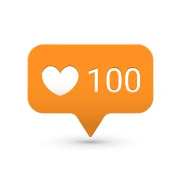 Notification application vector icon heart like vector set Stock Illustration