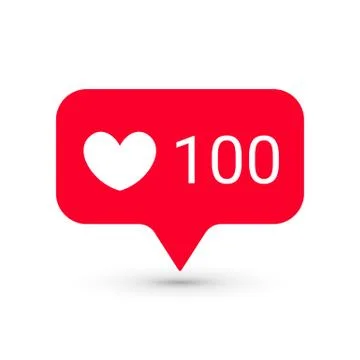 Notification application vector icon heart like vector set Stock Illustration