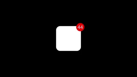 Notification badge with counting unread messages numbers animation Stock Footage 341841830