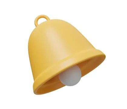 Notification bell 3d icon. 3d render cartoon minimal icon illustration Stock Illustration