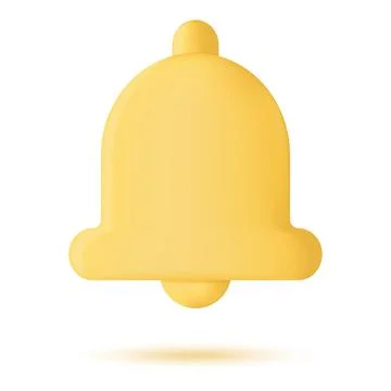 Notification bell 3d icon Stock Illustration