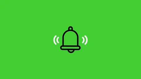 Notification bell alert animated icon on green screen background Stock Footage 314731613