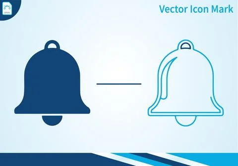 Notification bell alert icon vector ringing symbol signal. Stock Illustration