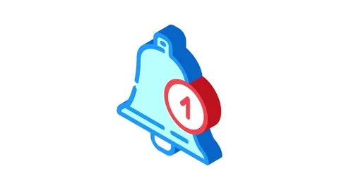 Notification bell alert isometric icon animation Stock Footage 327291785