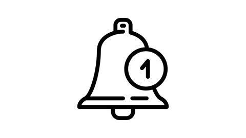 Notification bell alert line icon animation Stock Footage 326762606