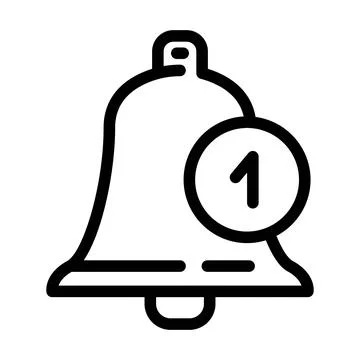 Notification bell alert line icon vector illustration 库存插图